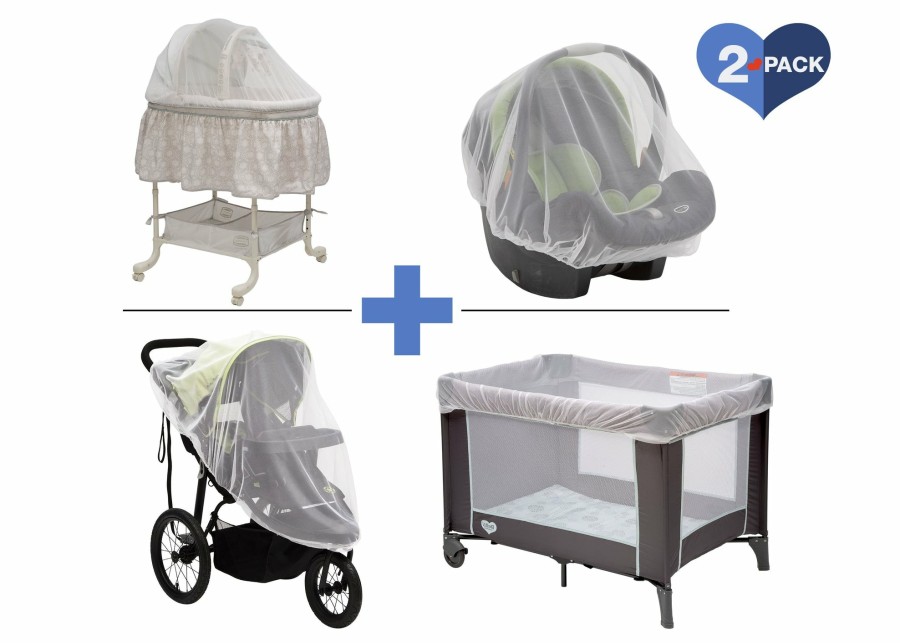 Delta Children Stroller Accessories | 2-Pack Of Universal Mosquito Nets For Strollers, Joggers, Play Yards, Pack 'N Plays, Infant Cars Seats, Infant Strollers & Bassinets