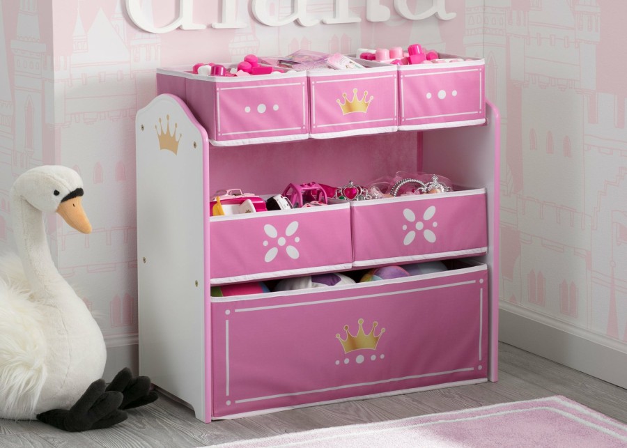 Delta Children Book & Toy Storage | Princess Crown Multi-Bin Toy Organizer