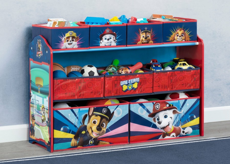 Delta Children Book & Toy Storage | Paw Patrol Deluxe 9 Bin Design And Store Toy Organizer