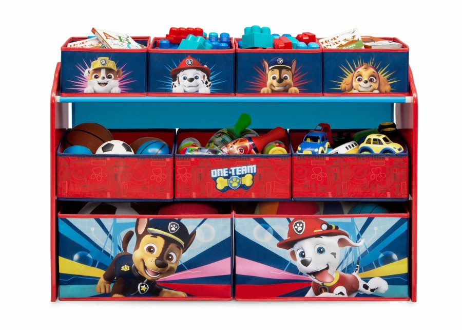 Delta Children Book & Toy Storage | Paw Patrol Deluxe 9 Bin Design And Store Toy Organizer