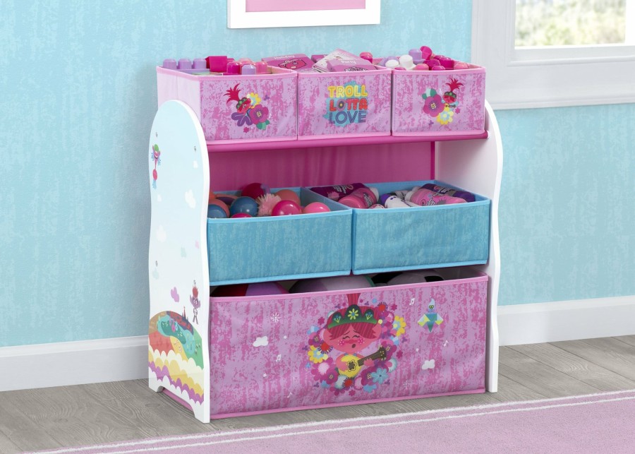 Delta Children Storage | Trolls World Tour Design And Store 6 Bin Toy Organizer