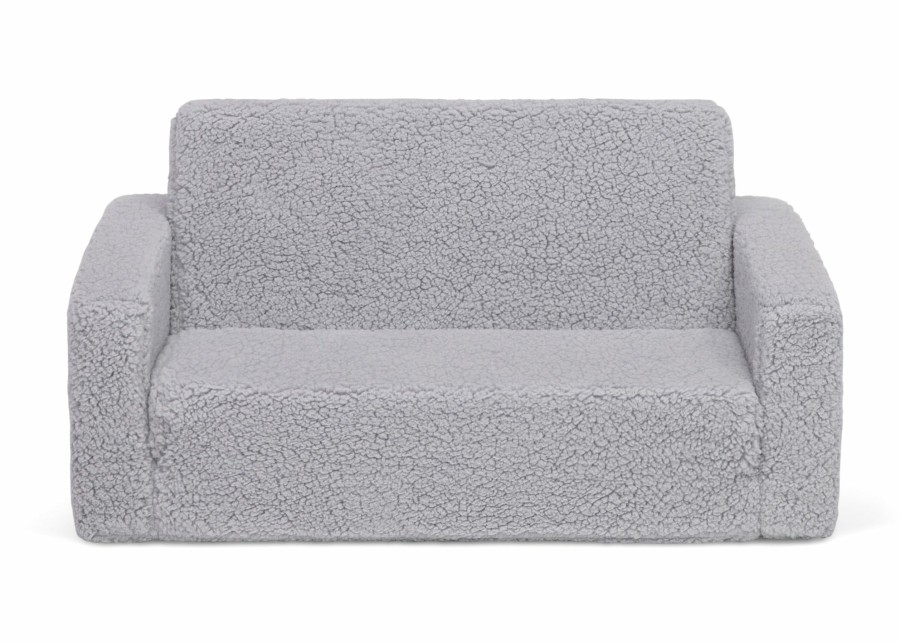 Delta Children Play Couches | Cozee Flip-Out Sherpa 2-In-1 Convertible Sofa To Lounger For Kids