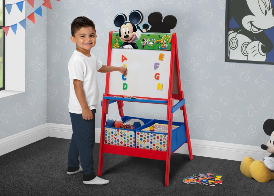 Delta Children Shop By Character | Mickey Mouse Wooden Double Sided Activity Easel