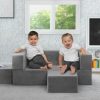 Delta Children Kids' Chairs | Convertible Sofa And Play Set For Kids And Toddlers Modular Foam Couch And Flip Out Lounger With 2 Ottomans