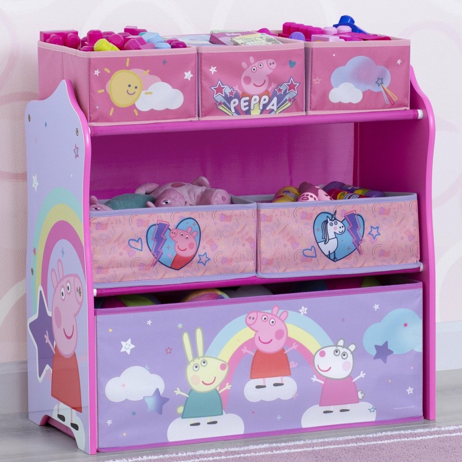 Delta Children Book & Toy Storage | Peppa Pig 6 Bin Design And Store Toy Organizer