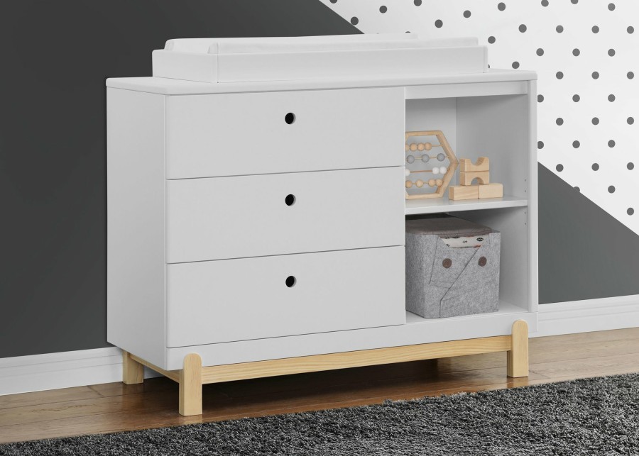 Delta Children Dressers & Changing Tables | Poppy 3 Drawer Dresser With Cubbies And Interlocking Drawers