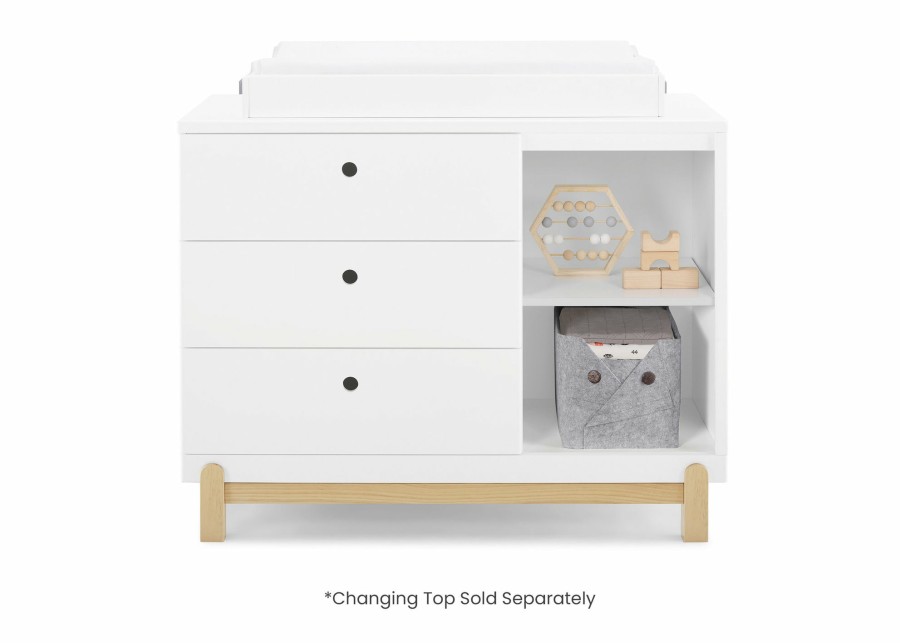 Delta Children Dressers & Changing Tables | Poppy 3 Drawer Dresser With Cubbies And Interlocking Drawers