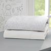 Delta Children Sheets & Mattress Covers | Fitted Crib Sheets - 2 Pack, White & Heather Grey