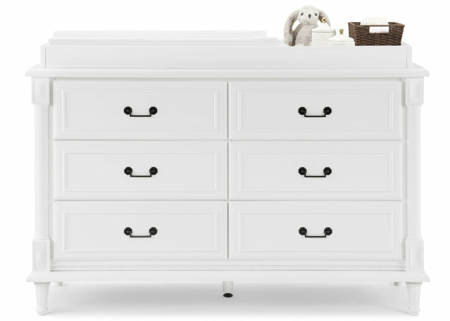 Simmons Kids Dressers & Changing Tables | Juliette 6 Drawer Dresser With Changing Top And Interlocking Drawers