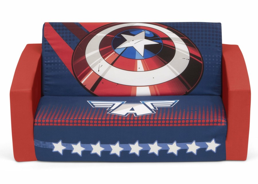 Delta Children Play Couches | Avengers Cozee Flip-Out Sofa - 2-In-1 Convertible Sofa To Lounger For Kids