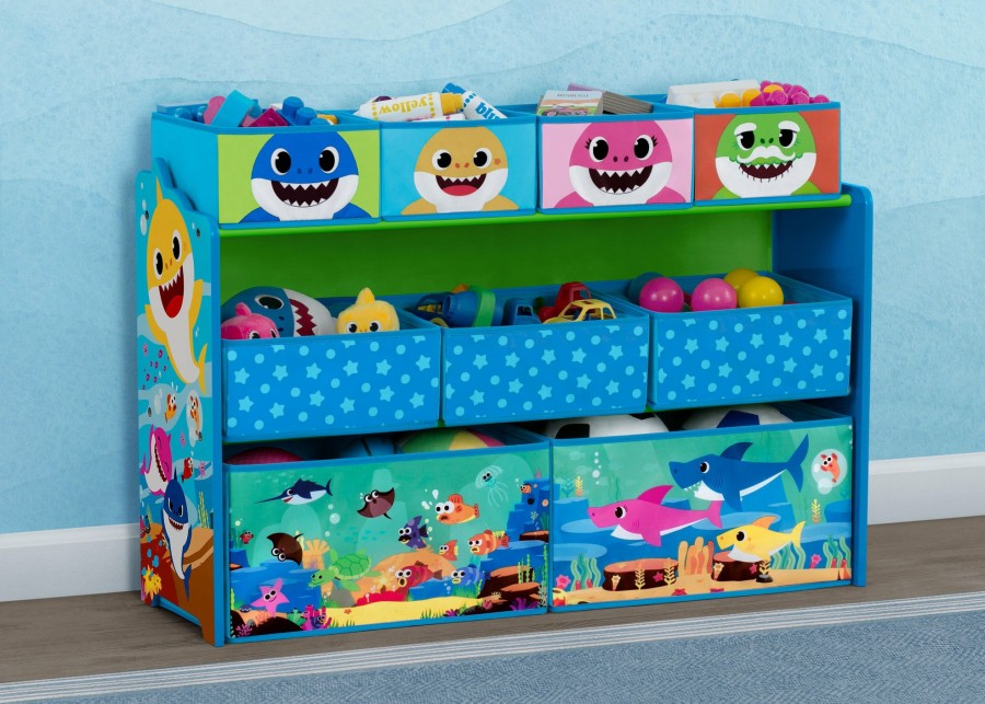 Delta Children Storage | Baby Shark Deluxe 9 Bin Design And Store Toy Organizer