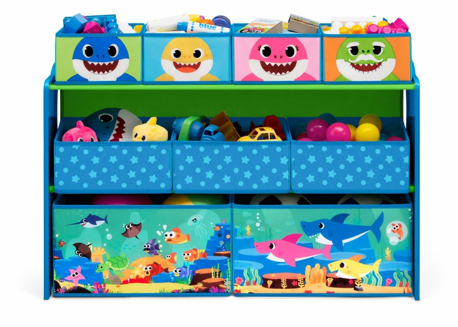 Delta Children Storage | Baby Shark Deluxe 9 Bin Design And Store Toy Organizer