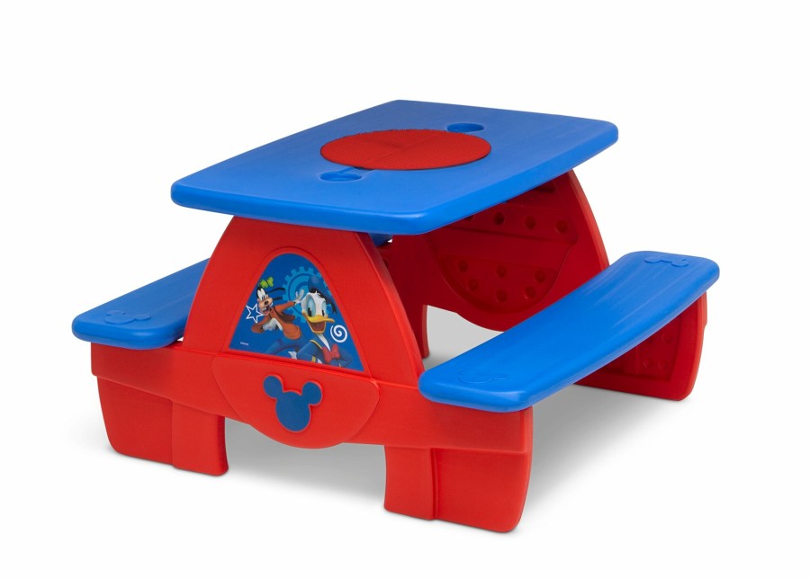 Delta Children Picnic Tables | Mickey Mouse 4 Seat Activity Picnic Table With Lego Compatible Tabletop