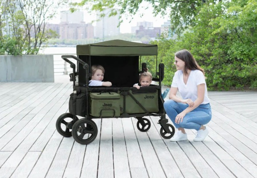 Jeep Wagons | Jeep Deluxe Wrangler Wagon Stroller With Cooler Bag And Parent Organizer By Delta Children