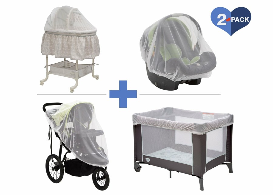 Delta Children Bassinets | 2-Pack Of Universal Mosquito Nets For Strollers, Joggers, Play Yards, Pack 'N Plays, Infant Cars Seats, Infant Strollers & Bassinets