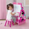 Delta Children Book & Toy Storage | Minnie Mouse Deluxe Kids Art Table - Easel, Desk, Stool, Toy Organizer