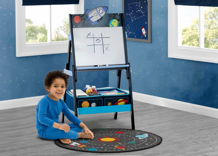 Delta Children Play Rugs | Outer Space Round Area Rug For Kids, 39-Inch