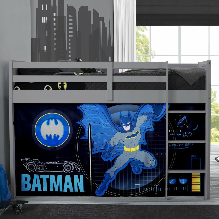 Delta Children Shop By Character | Batman Loft Bed Tent - Curtain Set For Twin Loft Bed (Bed Sold Separately)