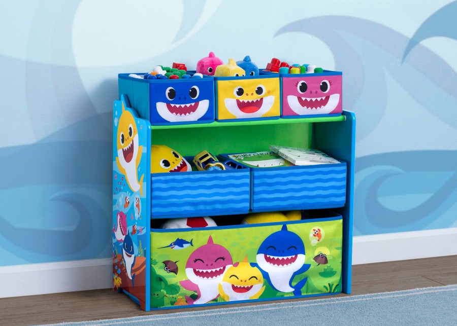 Delta Children Book & Toy Storage | Baby Shark Design & Store 6 Bin Toy Storage Organizer