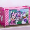 Delta Children Book & Toy Storage | Minnie Mouse Toy Box With Retractable Fabric Top