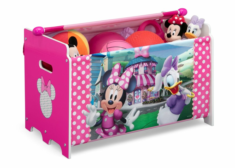 Delta Children Book & Toy Storage | Minnie Mouse Toy Box With Retractable Fabric Top