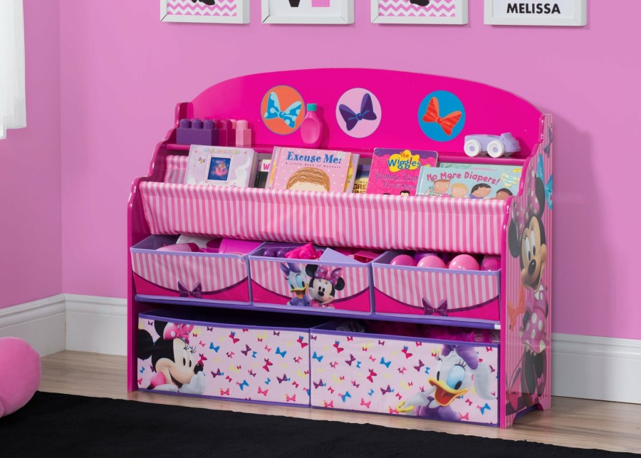 Delta Children Book & Toy Storage | Minnie Mouse Deluxe Book & Toy Organizer