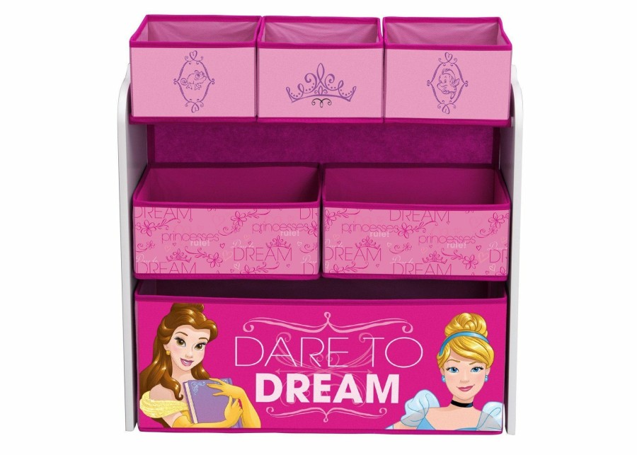 Delta Children Book & Toy Storage | Princess Multi-Bin Toy Organizer