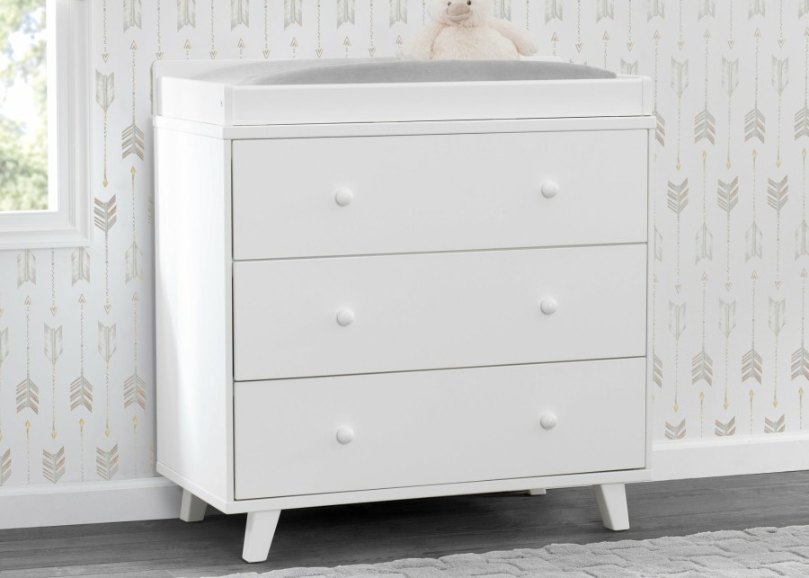 Delta Children Dressers & Changing Tables | Ava 3 Drawer Dresser With Changing Top And Interlocking Drawers