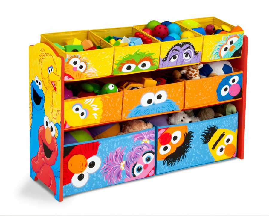 Delta Children Book & Toy Storage | Sesame Street Deluxe Multi-Bin Toy Organizer