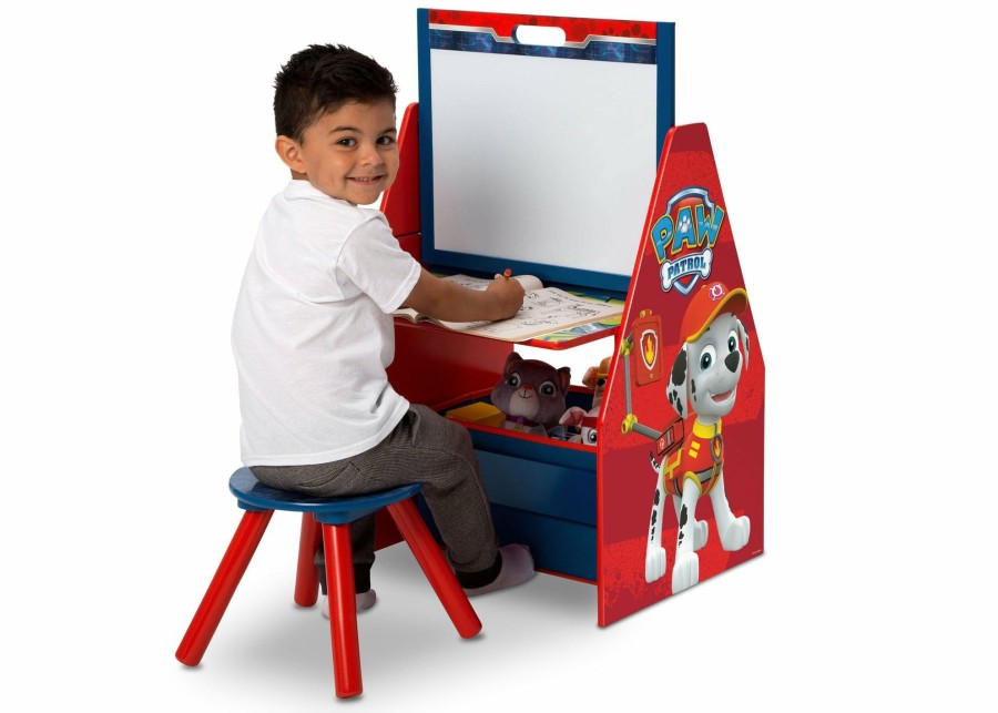 Delta Children Shop By Character | Paw Patrol Deluxe Kids Art Table - Easel, Desk, Stool, Toy Organizer