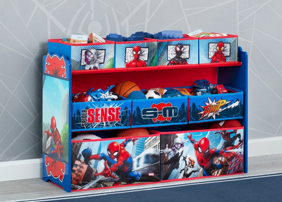 Delta Children Storage | Spider-Man Deluxe 9 Bin Design And Store Toy Organizer