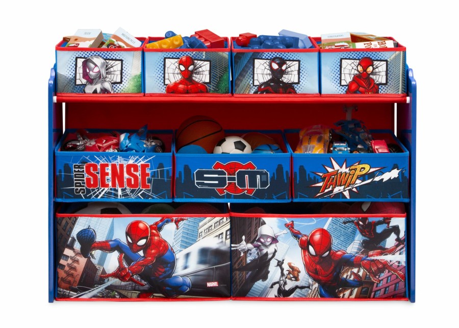 Delta Children Storage | Spider-Man Deluxe 9 Bin Design And Store Toy Organizer