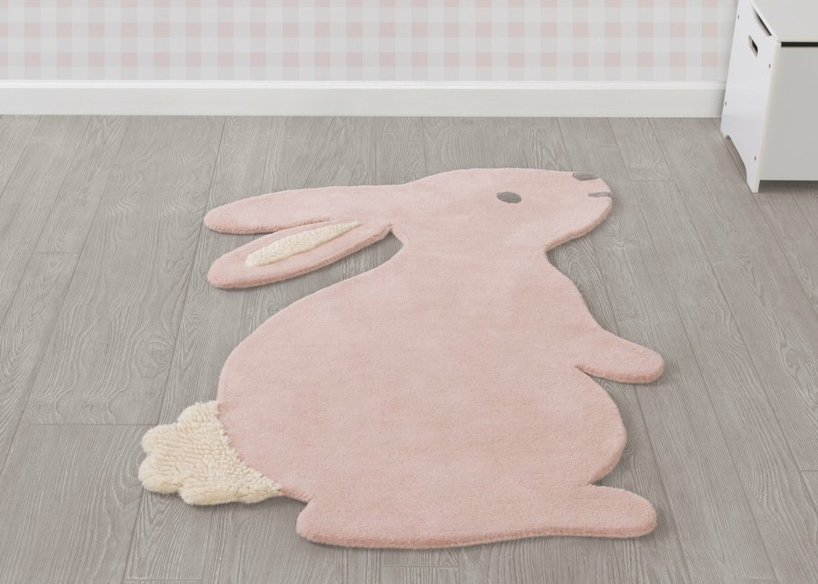 Delta Children Play Rugs | Hand-Tufted 100% Wool Bunny Rug