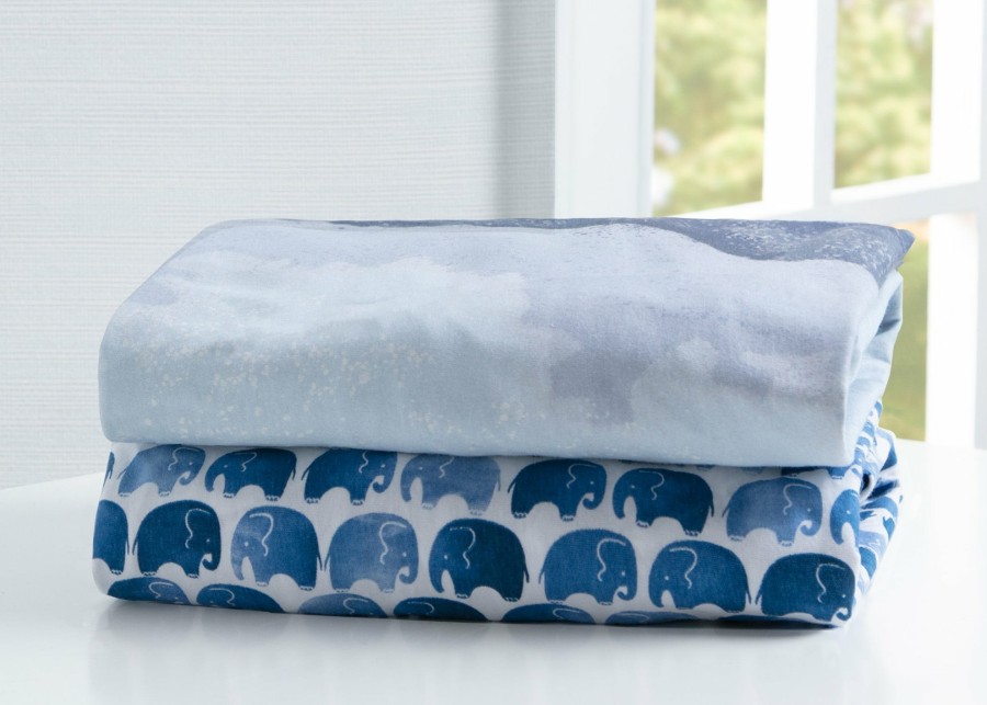 Delta Children Kids Bedding & Sheets | Watercolor Elephant Fitted Crib Sheets - 2 Pack