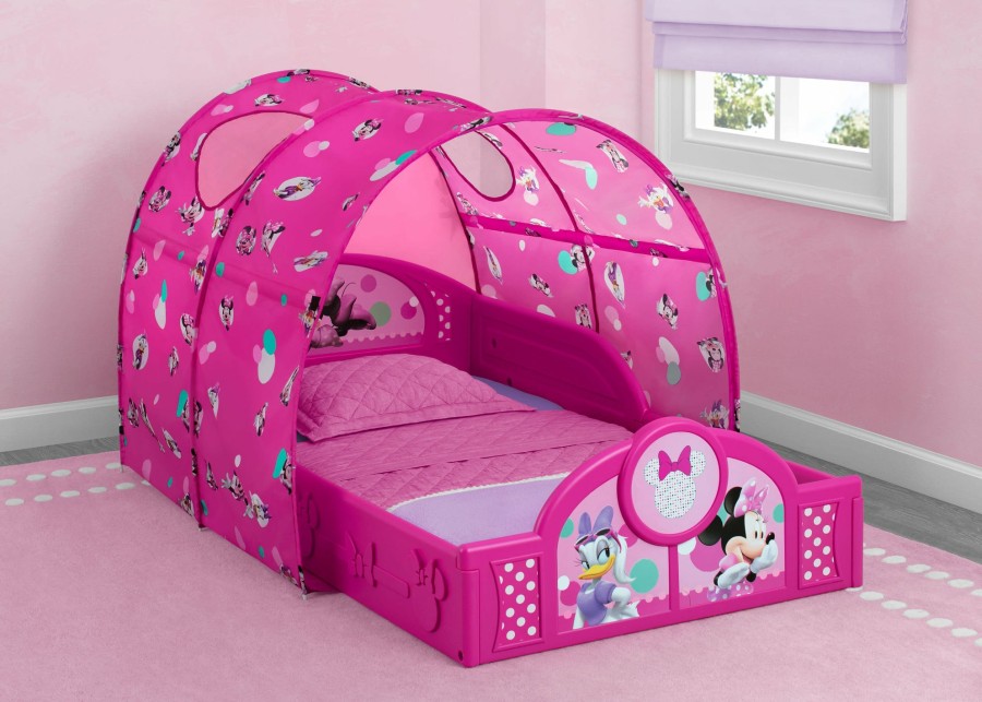 Delta Children Shop By Character | Minnie Mouse Plastic Sleep And Play Toddler Bed With Canopy