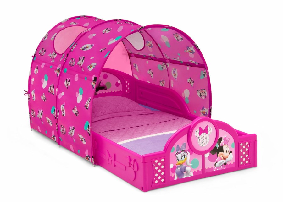 Delta Children Shop By Character | Minnie Mouse Plastic Sleep And Play Toddler Bed With Canopy