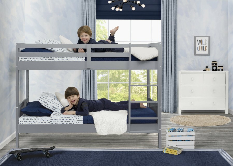 Delta Children Twin Beds & Headboards | Convertible Twin Bunk Bed With Ladder And Guardrails