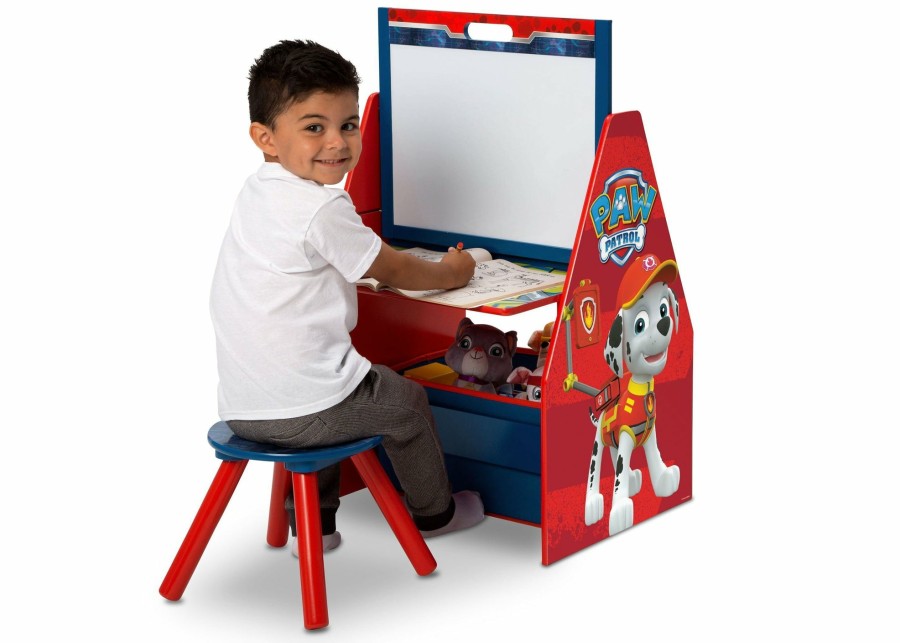 Delta Children Activity Desks | Paw Patrol Deluxe Kids Art Table - Easel, Desk, Stool, Toy Organizer