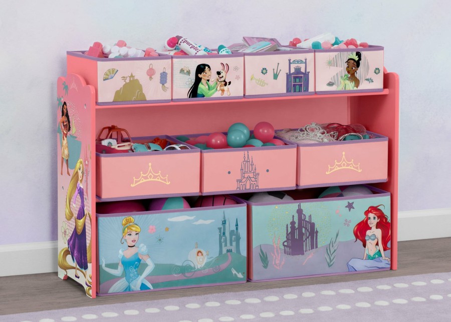 Delta Children Book & Toy Storage | Princess Deluxe 9 Bin Design And Store Toy Organizer