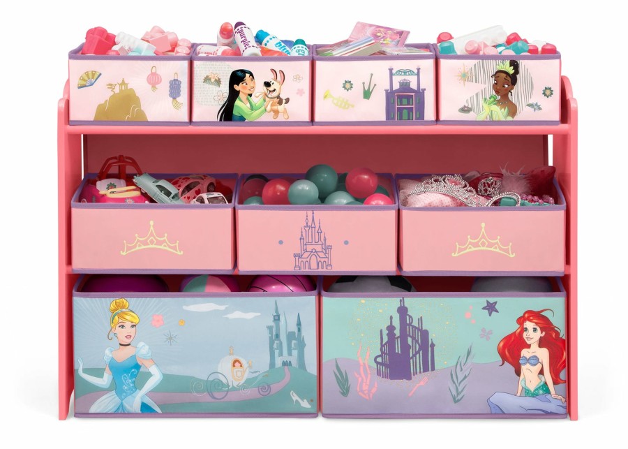 Delta Children Book & Toy Storage | Princess Deluxe 9 Bin Design And Store Toy Organizer