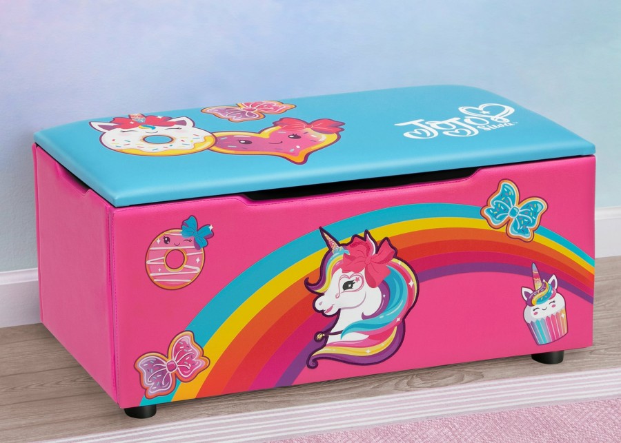 Delta Children Book & Toy Storage | Jojo Siwa Upholstered Storage Bench For Kids