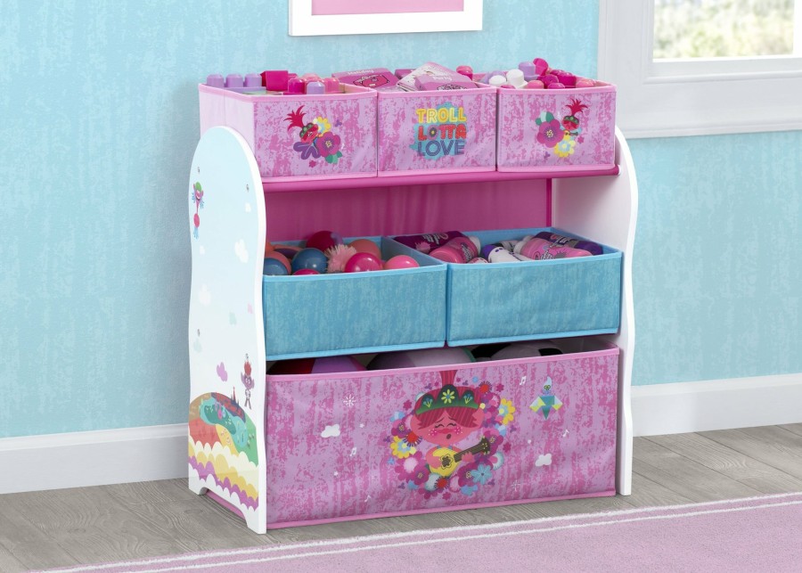 Delta Children Book & Toy Storage | Trolls World Tour Design And Store 6 Bin Toy Organizer