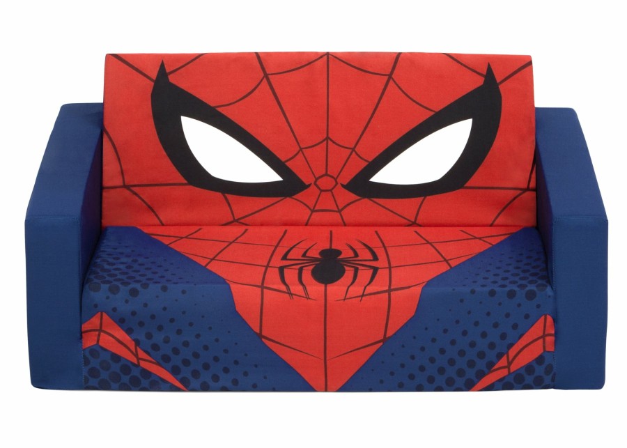 Delta Children Play Couches | Spider-Man Cozee Flip-Out Sofa - 2-In-1 Convertible Sofa To Lounger For Kids