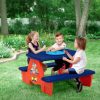 Delta Children Picnic Tables | Paw Patrol 4 Seat Activity Picnic Table With Lego Compatible Tabletop