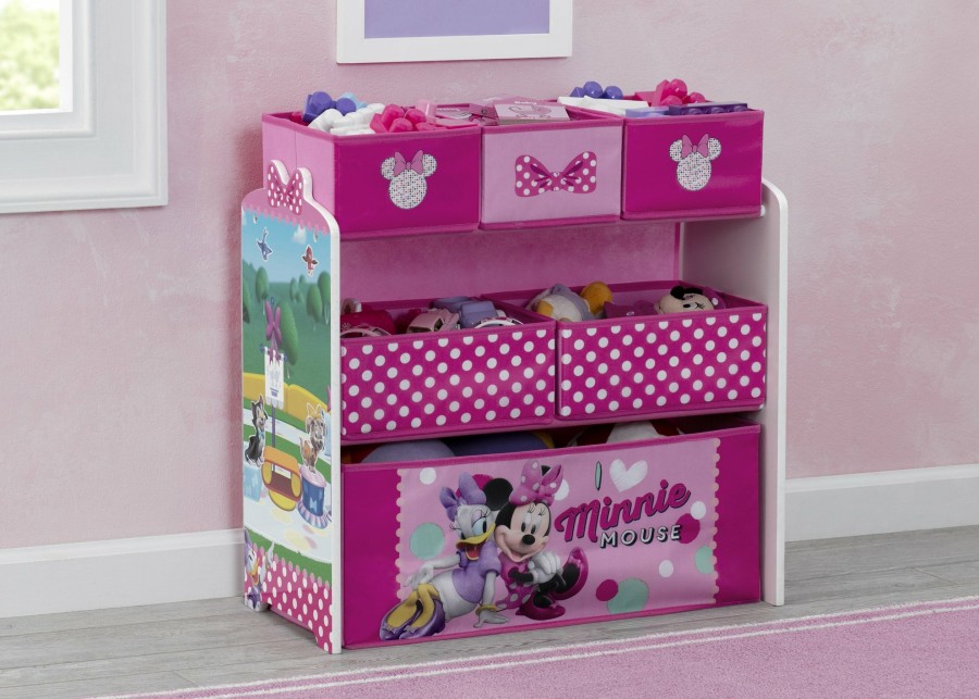 Delta Children Book & Toy Storage | Minnie Mouse Design And Store 6 Bin Toy Organizer