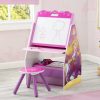 Delta Children Book & Toy Storage | Princess Activity Center - Easel Desk With Stool & Toy Organizer