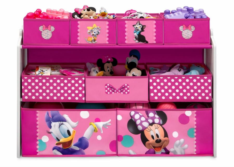 Delta Children Book & Toy Storage | Minnie Mouse Deluxe 9 Bin Design And Store Toy Organizer