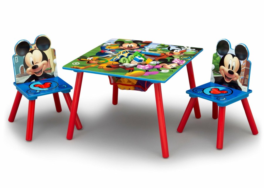 Delta Children Shop By Character | Disney Mickey Mouse 4-Piece Playroom Set - Includes Table With 2 Chairs And Deluxe Toy Box