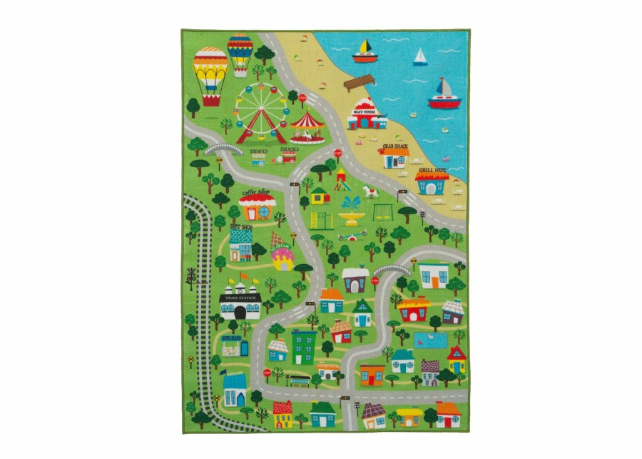 Delta Children Rugs | Extra Large Road Map Activity Rug For Girls And Boys - 78-Inch L X 54-Inch W