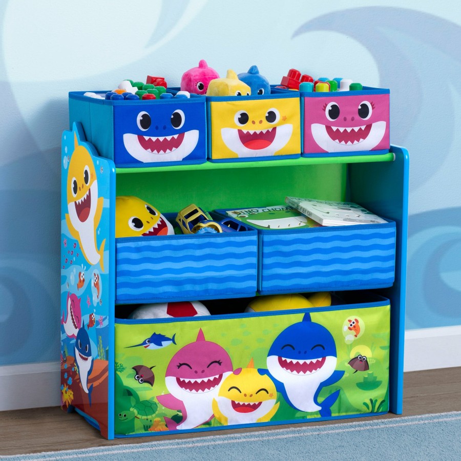 Delta Children Storage | Baby Shark Design & Store 6 Bin Toy Storage Organizer